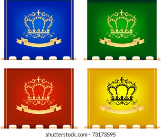 Vector illustration collection of royal flags