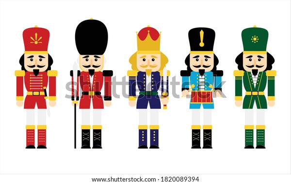 Vector Illustration Collection Set Christmas Nutcracker Stock Vector ...