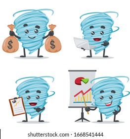 conjunto de colección de ilustraciones vectoriales de mascota o tornado con tema de negocios