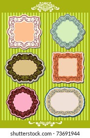 Vector illustration collection, set of Vintage frame label