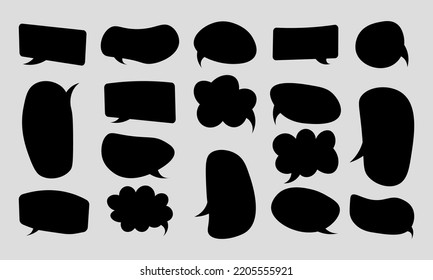 vector illustration of a collection of speech bubbles with various shapes