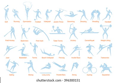 vector illustration of collection of sports icon