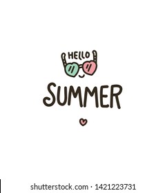 Vector illustration collection of summer vacation items isolated on white background.