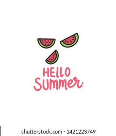 Vector illustration collection of summer vacation items isolated on white background.