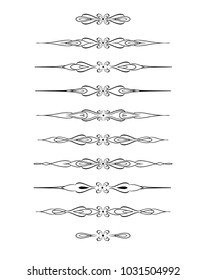 Vector Illustration. Collection of text delimiters and design elements.
