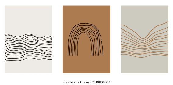 Colección de ilustraciones vectoriales - impresiones y composiciones de diseño abstracto y creativo para la decoración de arte mural, carteles, tarjetas de felicitación
