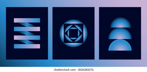 Kollektion von Vektorgrafiken - trendy abstrakte, minimalistische Ausdrucke und Kompositionen mit hellen Farbfarben - Designvorlagen für Posts und Geschichten in sozialen Medien, Poster und Banner 