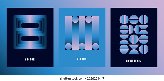 Vector illustration collection - trendy abstract creative minimalist prints and compositions with bright gradient colors - design templates for social media posts and stories, posters and banners 