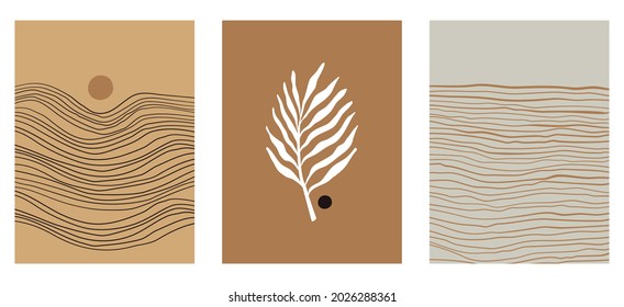 Vector illustration collection - trendy abstract creative minimalist prints and compositions  for wall art decoration, posters, greeting cards