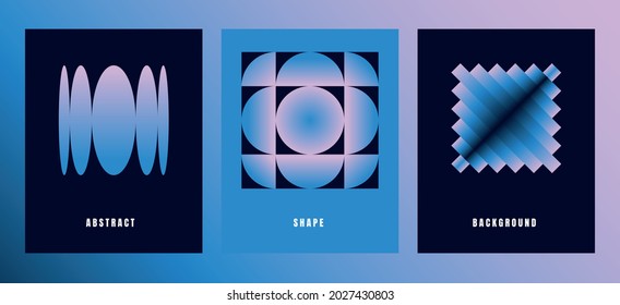 Vector illustration collection - trendy abstract creative minimalist prints and compositions with bright gradient colors - design templates for social media posts and stories, posters and banners 