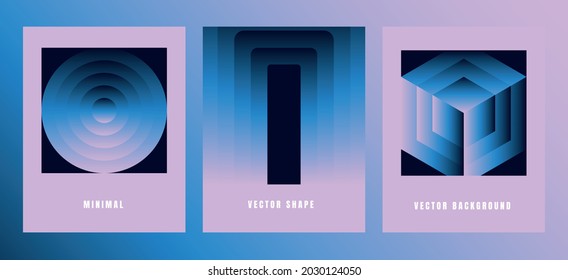 Vector illustration collection - trendy abstract creative minimalist prints and compositions with bright gradient colors - design templates for social media posts and stories, posters and banners 
