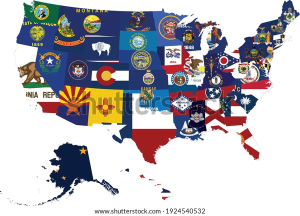 306 963 State Flags Map 图片、库存照片和矢量图 Shutterstock