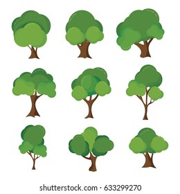 Ilustração Vector: Coleção de várias árvores