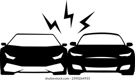 vector illustration of a collision between two cars