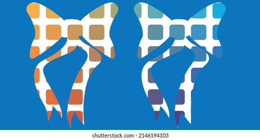 Ilustración Vectorial Del Colorido Ataque De Bow. Arco azul y amarillo.