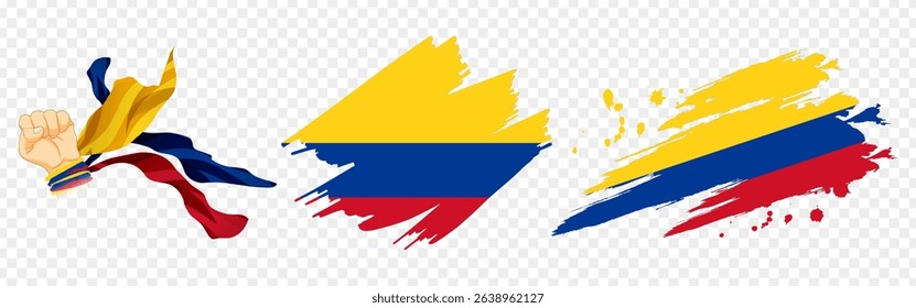 Vector illustration of Colombia flag composition on transparent background