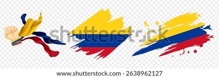 Vector illustration of Colombia flag composition on transparent background