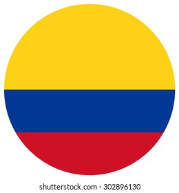 Vector illustration of colombia flag. Round national flag of colombia. Colombian flag