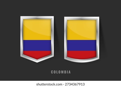 Vector Illustration of COLOMBIA Label Logo. COLOMBIA Badge Sign COLOMBIA With Flag, Colombian Product Label Banners Template.