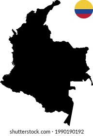 ilustración vectorial del mapa y bandera de Colombia