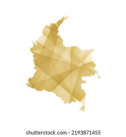 Vektorgrafik der kolumbianischen Karte mit gelben, geometrischen Formen