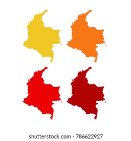 vector illustration of Colombia maps
