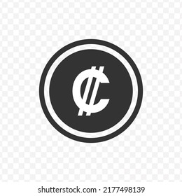Vector illustration of Colon currency icon in dark color and transparent background(png).