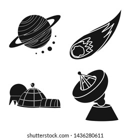 Vector illustration of colonization and sky icon. Set of colonization and galaxy vector icon for stock.