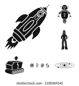 Vector illustration of colonization  and sky sign. Set of colonization  and galaxy  stock symbol for web.
