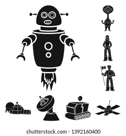 Vector illustration of colonization  and sky sign. Set of colonization  and galaxy  stock vector illustration.