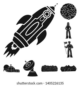 Vector illustration of colonization  and sky sign. Collection of colonization  and galaxy  vector icon for stock.