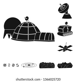 Vector illustration of colonization  and sky symbol. Collection of colonization  and galaxy  vector icon for stock.