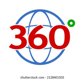 Vector illustration of a color 360 degree angle on a white background.