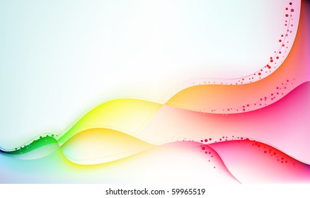 Vector illustration of color abstract background with blurred composition of curved lines
