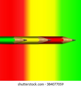 Vector illustration color background with colored pencil crayons