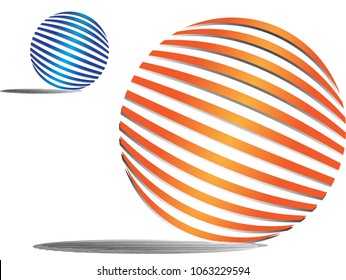 Vector illustration of a color ball with a 3d look. Concepts for use in graphic design and logo.