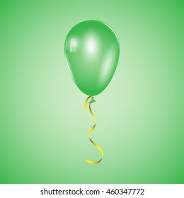 Vector illustration of color balloon with ribbon