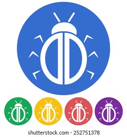 Vector illustration of color beetle icon