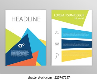 vector illustration of color booklet with icons