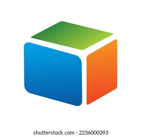 Eine Vektorgrafik der Farbbox Logo-Vektorsymbol auf einzeln weißem Hintergrund