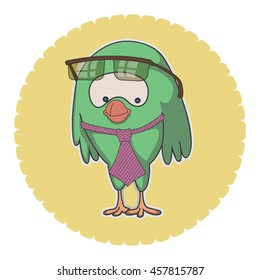 vector illustration color bright bird character