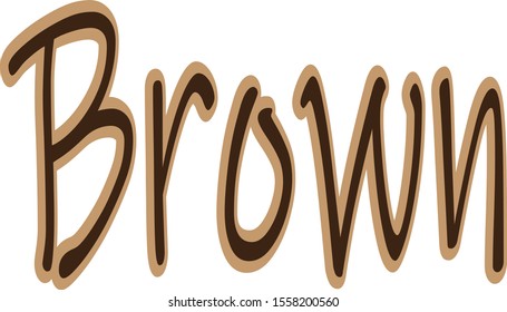 Vector illustration of a color Brown font design