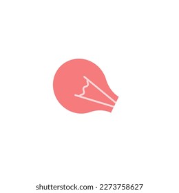 Vector illustration with color bulb on white background. Bright Colored Abstract Image. Late Updates Presented. Cartoon picture to cobmine objects.