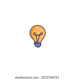 Vector illustration with color bulb on white background. Bright Colored Abstract Image. Late Updates Presented. Cartoon picture to cobmine objects.