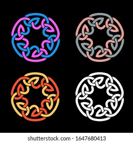 Vector Illustration color of a Celtic knot - mystic, decorative symbol with intertwined engraved lines