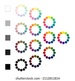 Vector illustration of color chart brightness saturation