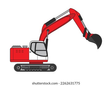 Vector illustration color children construction crawler excavator clipart