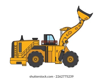 Vektorgrafik-Farbkinder, die große Radlader-Clipart-Kollektion erstellen
