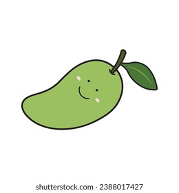 Vector illustration color children cute smiling fruit mango clipart
