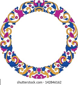 Vector illustration of color circle frame